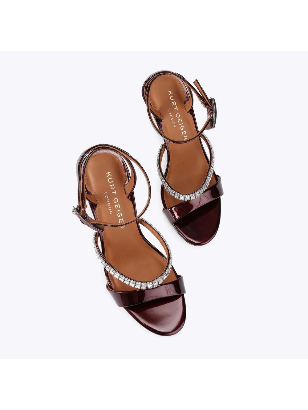 Kurt Geiger Crystal Strap Sandal Metallic Wine EU 39 / US 8